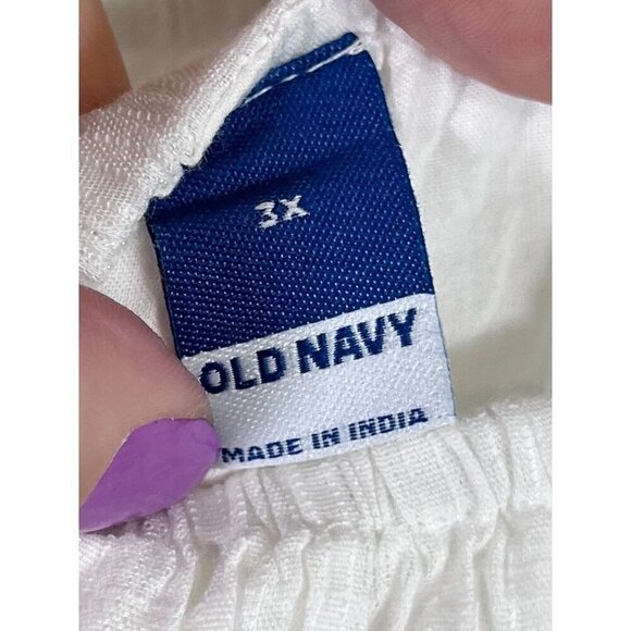 Old Navy Dress 3X White Tank Midi Boho Western Cowgirl Feminine Coquette Classic - Picture 2 of 12